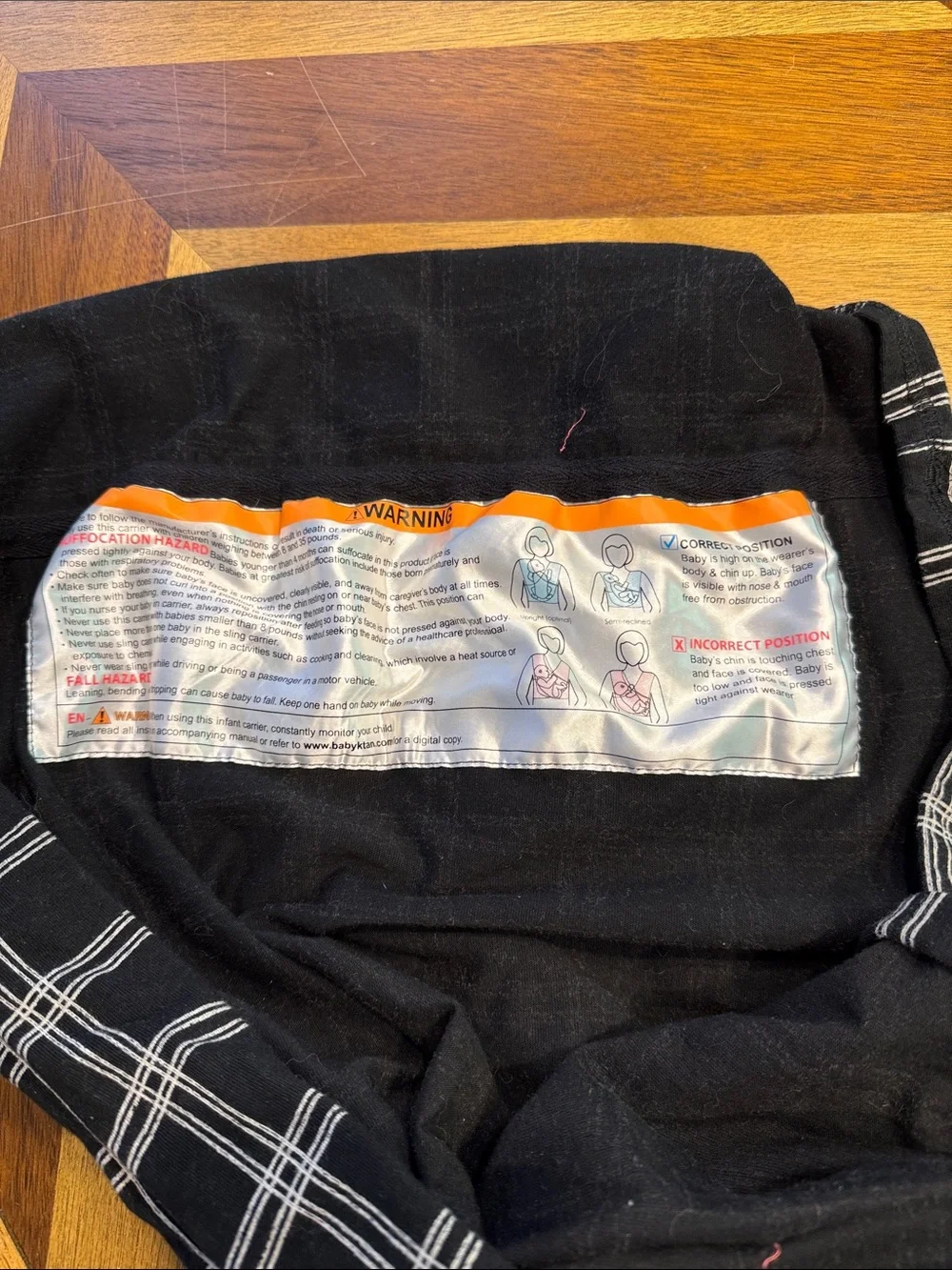 Baby K’Tan Original Wrap - Black Plaid